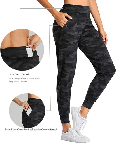 Miniatura 15 de Oalka - Pantalones deportivos para mujer, con cintura alta y bolsillos, para hacer deporte, yoga y entrenar