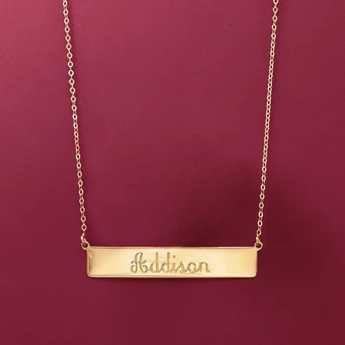 Miniatura 2 de Ross-Simons Italian 18kt Yellow Gold Personalized Bar Necklace