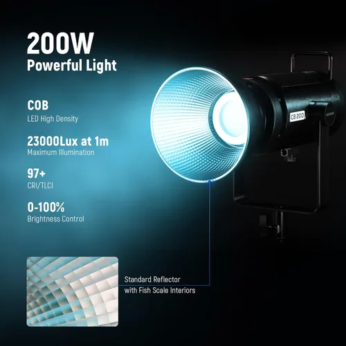 Miniatura 3 de NEEWER CB60 RGB 70W Luz de Video LED con Control de Aplicación, Montura Bowens Salida Continua de Color Completo 18000Lux/1m CCT 2700K-6500K CRI97+