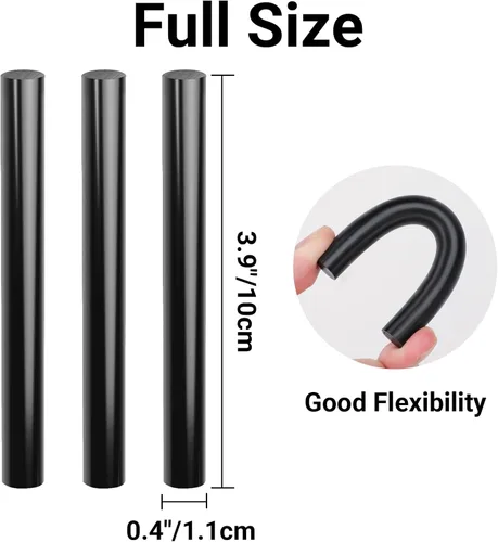 Miniatura 2 de ENPOINT Barras de pegamento caliente negras de tamaño completo, 24 unidades de 4 pulgadas de largo x 0.43 pulgadas de diámetro para manualidades