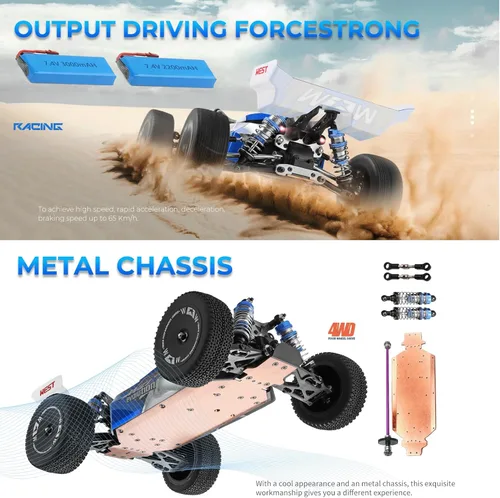 Miniatura 4 de WLtoys 144001 V2 1/14 RC Cars, 4WD Control remoto de alta velocidad para adultos, diseño de iluminación creativa, hardware y batería actualizados