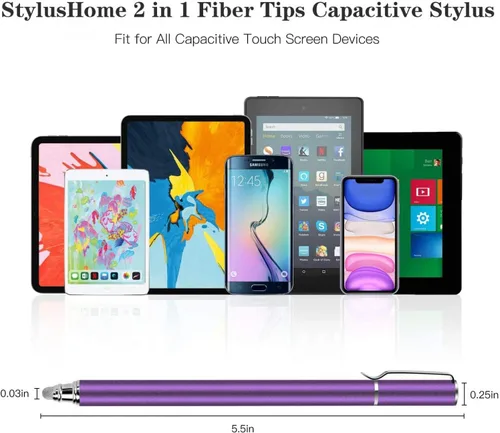 Miniatura 4 de Lápiz capacitivo morado con punta de fibra de aluminio ligero compatible con Motorola Moto G Power (2022) - Moto G Pure - Moto G Stylus - Moto G
