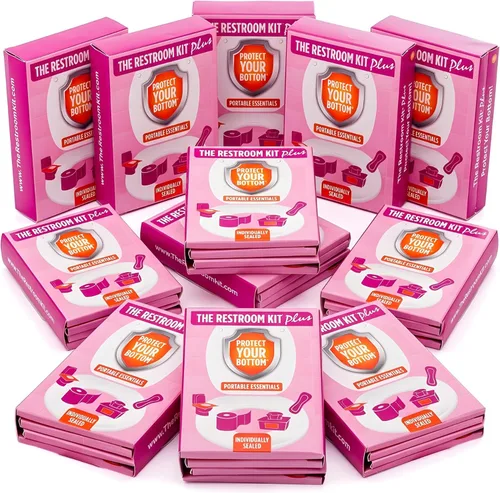 Miniatura 11 de The Restroom Kit Ideal para viajes (paquete de 60) Funda de asiento de inodoro desechable portátil de gran tamaño, papel higiénico de 3 pies de 3