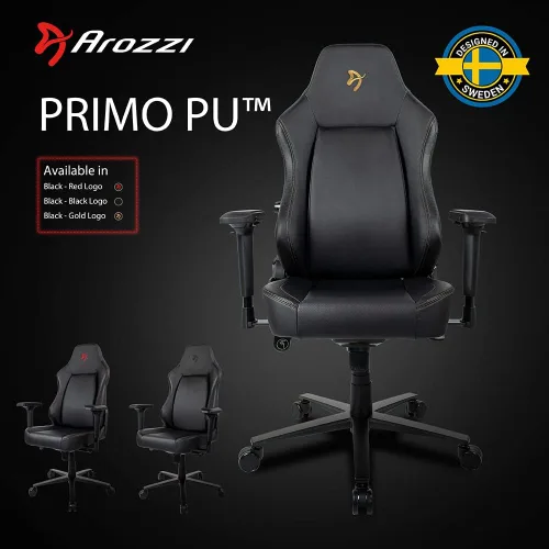 Miniatura 7 de Arozzi Primo - Silla de oficina de piel sintética de alta calidad con sillón reclinable giratorio basculante de inclinación, altura ajustable