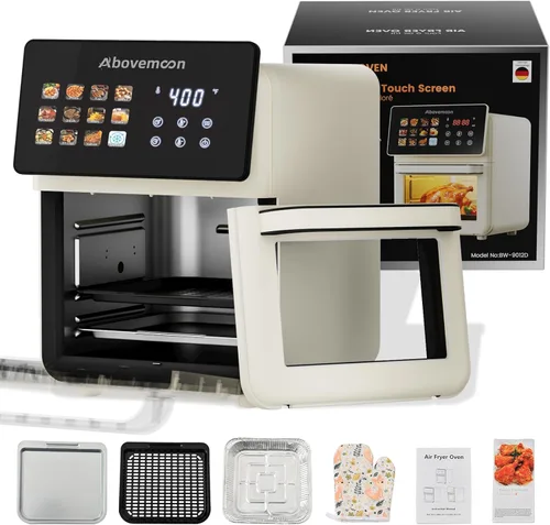 Horno freidora de aire grande Xl Pro de 10 litros con parrilla para uso en encimera de cocina, hornos de convección inteligentes 12 en 1, freidora