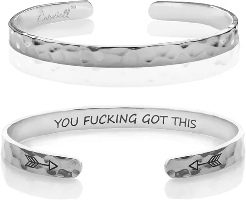 Miniatura 32 de Carviell Pulseras grabadas para mujer, inspiradoras, amistad, amor, mamá, hija, hermana, cristiana, graduación, conmemoración y regalos de boda, más