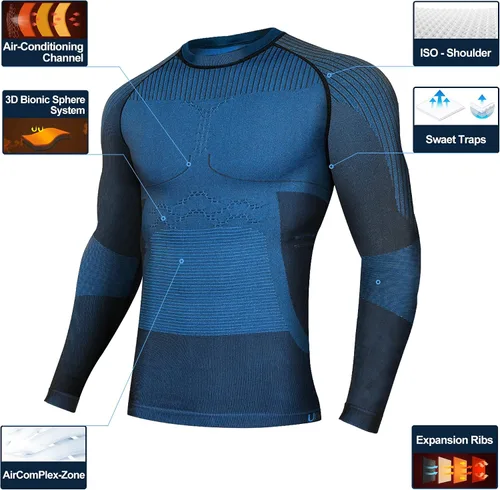 Miniatura 4 de UNIQUEBELLA - Ropa interior térmica para hombre con calzoncillos largos y forro polar de secado rápido y capa de base térmica