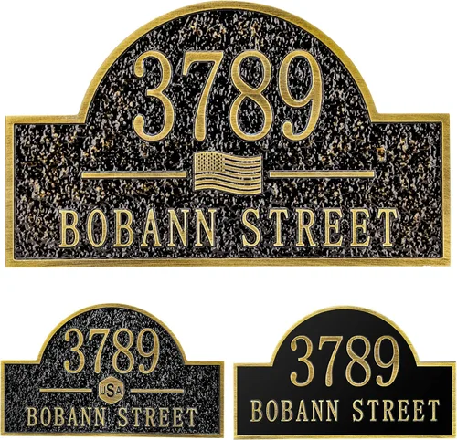 Miniatura 16 de Letrero de dirección personalizado, placa de dirección de número de casa, placa de dirección personalizada, metal o latón antiguo acrílico