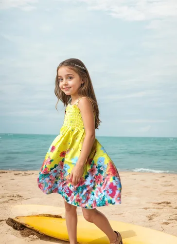 Miniatura 4 de Vestidos bohemios para niñas, floral, sin mangas, arcoíris, playa, con collar, 2-12T