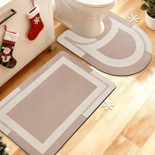 Miniatura 29 de ACCUMTEK Alfombrilla de Baño Ultra Delgada, Alfombrillas de Baño Antideslizantes con Respaldo Mejorado para Colocar Bajo la Puerta, Alfombras
