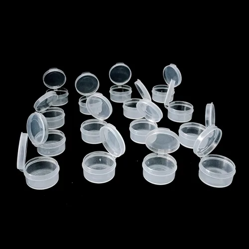 Miniatura 3 de 50 tarros de plástico para cosméticos de 0.18 oz/0.2 fl oz, estuche transparente con tapas a presión, portátil, almacenamiento de viajes, muestras