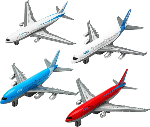 OTONOPI Avión de juguete de metal fundido a presión, modelo avión, avión de tracción hacia atrás, aerolínea para niños, pasteles, recuerdos de