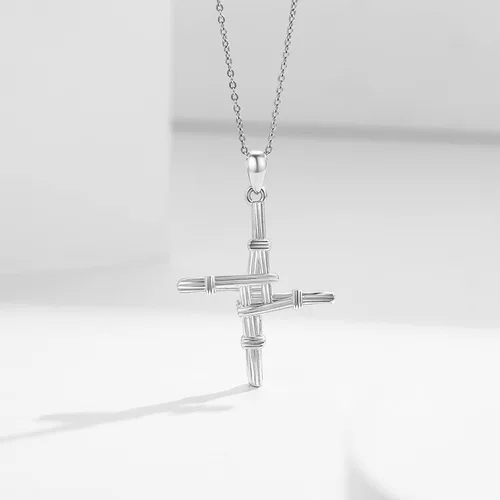 Miniatura 132 de Collar de plata de ley 925 con medalla de San Patrón, colgante de protección católica, amuleto, joyería religiosa para hombres y mujeres