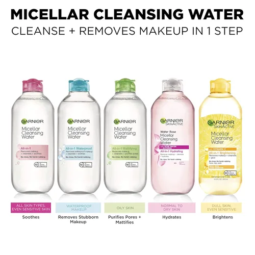 Miniatura 9 de Garnier Agua Micelar con Agua de Rosa y Glicerina, Limpiador Facial Hidratante y Removedor de Maquillaje, para Todo Tipo de Piel, Vegano, Sin