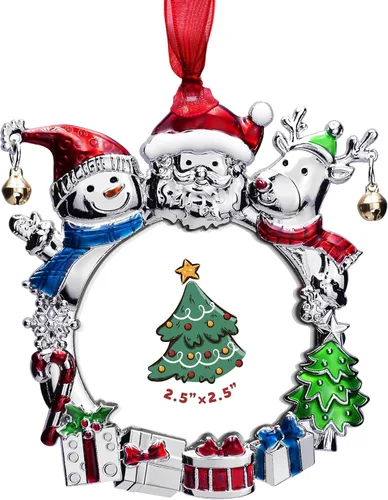 Miniatura 10 de GUOER Adorno de Marco de Fotos para Árbol de Navidad, Regalo Conmemorativo de Vacaciones, Decoración del Hogar, Decoraciones de Navidad, Regalos