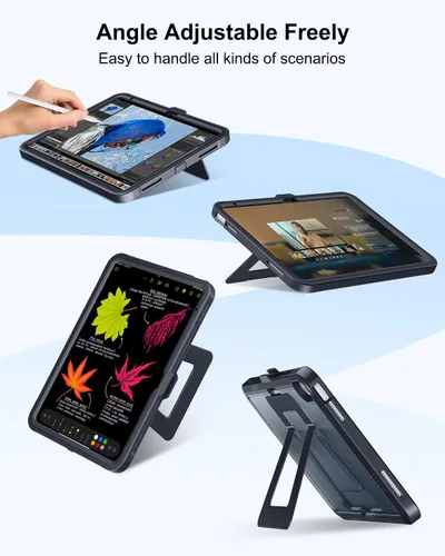 Miniatura 2 de DTTO Funda para iPad (A16) 11ª generación de 11 pulgadas 2025, funda para iPad de 10ª generación, soporte ajustable para vertical/paisaje, protector
