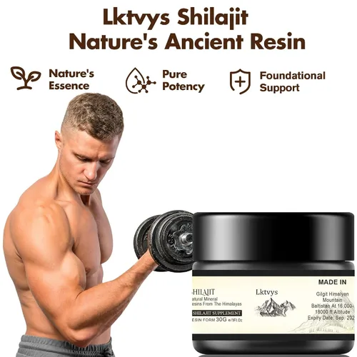 Miniatura 6 de Resina Shilajit de las montañas del Himalaya: 500 mg por porción, frasco de 1.06 oz, ácido fúlvico y más de 80 minerales naturales, suplemento