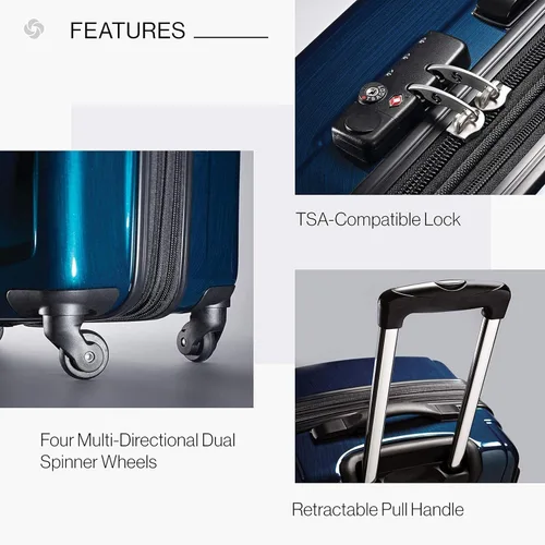 Miniatura 262 de Samsonite Winfield 2 Equipaje rígido con ruedas giratorias, Azul profundo, Juego de 3 piezas (20/24/28)