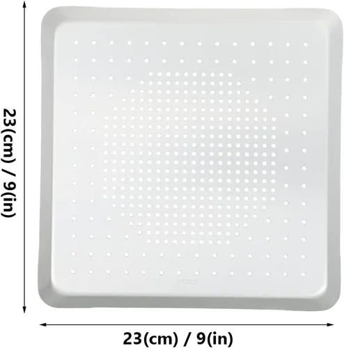Miniatura 4 de Yardwe Bandeja para hornear pizza cuadrada de aluminio perforado de 9.05 pulgadas con profundidad de 0.78 pulgadas para pizzas crujientes horneadas