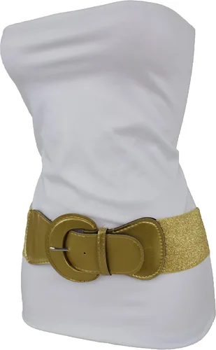 Miniatura 9 de TFJ - Cinturón ancho para mujer, cintura elástica, cintura alta, color dorado, hebilla grande