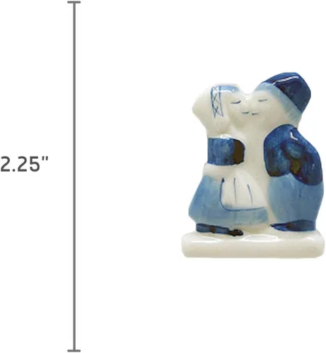 Miniatura 2 de Imán de cocina con diseño de beso holandés azul de Delft (2.25 pulgadas)