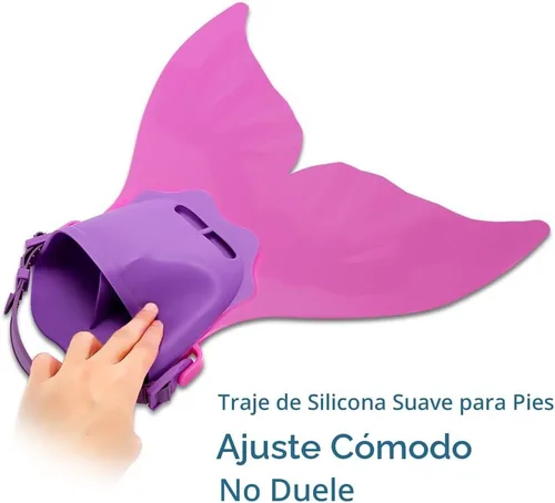 Miniatura 2 de Aleta de natación ajustable de sirena para entrenamiento de natación, niñas, niños, niños AIWANK