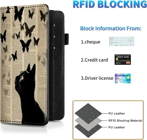 Miniatura 126 de Funda para chequera para hombres y mujeres, cartera de cuero RFID con ranuras para tarjetas de crédito, soporte de cheques duplicados personales