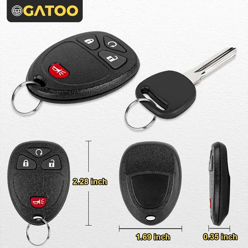 Miniatura 5 de Mando a Distancia de Reemplazo para Llave Sin Llave Compatible con 2007 2008 2009 2010 2011 2012 2013 Chevy Silverado Suburban Tahoe Avalanche