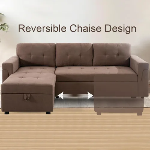 Miniatura 3 de Naomi Home Transforma Cualquier Espacio: Sofá Seccional Reclinable con Sofá Cama Convertible y Chaise Acogedora. Encuentra Comodidad Tranquila