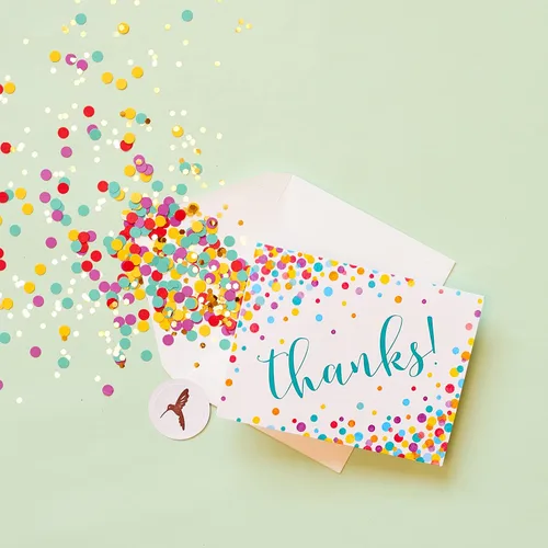 Miniatura 5 de Papyrus Tarjetas de agradecimiento con sobres, confeti (16 unidades)