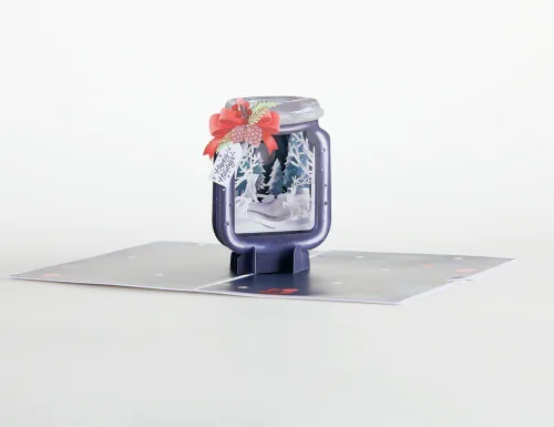 Miniatura 5 de Lovepop Tarro navideño – Tarjeta de Navidad emergente – Tarjeta de felicitación festiva 3D hecha a mano – Saludo especial de invierno conmovedor, 5