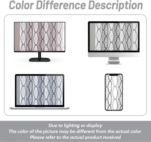 Miniatura 9 de DriftAway Mason - Cortinas térmicas opacas con ojales para ventanas, diseño geométrico de enrejado, 2 paneles, cada uno de 52 pulgadas por 63 Gris