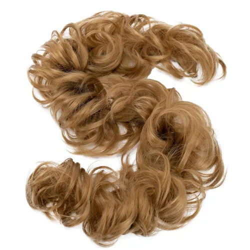 Miniatura 18 de CAISHA Postizo de Cabello, Envoltura de Cabello, Fibras Sintéticas Resistente al Calor, Rizado Desordenado, Recogido, Negro HW6