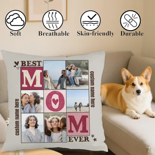 Miniatura 4 de Pillow Case Featuring one Photo and Custom Message Giving Your Space Unique Style and Presenting a Warm Gift Option