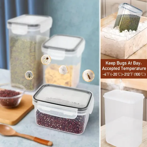 Miniatura 4 de JUJOJB Juego de recipientes herméticos para almacenamiento de alimentos con tapas, paquete de 30, organización de cocina y despensa de plástico sin