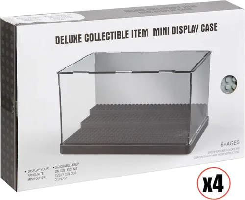 Miniatura 7 de WMM - Vitrina de exhibición de minifiguras para figuras de acción, bloques, caja de exhibición acrílica a prueba de polvo con 3 pasos móviles