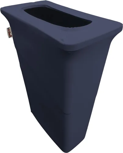 Miniatura 21 de LA Linen Cubierta para cubo de basura ajustable de elastano elástico de 32 galones, cubierta redonda para contenedor de residuos, decoración de Gris