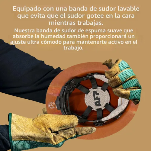 Miniatura 7 de AFP Casco duro de fibra de ala completa Suspensión de trinquete de 6 puntos Clasificación OSHA y ANSI Cascos duros para hombres Cascos