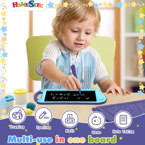 Miniatura 3 de [Certificado por ClimatePartner] HOMESTEC Astrodraw - Bloc de dibujo LCD colorido para niños, tablero de garabatos para niños de 3, 4, 5, 6 años