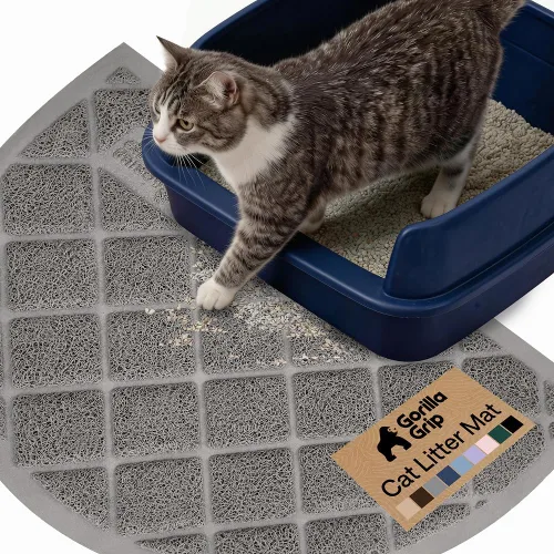 Miniatura 62 de Gorilla Grip - Tapete para atrapar la arena del arenero de gatos, 100% impermeable, fácil de limpiar, respaldo texturizado, suelos más limpios, se