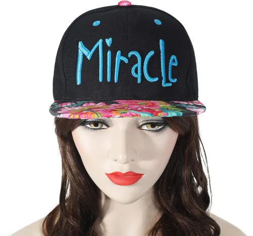 Miniatura 3 de ZLYC - Gorra de béisbol para mujer con impresión Tropical Floral neón con palabra Bordada - Snapback