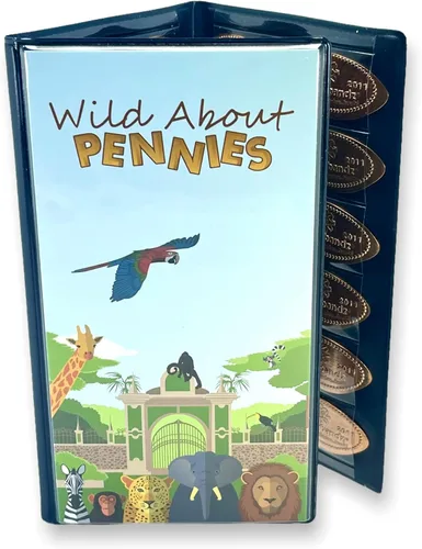 Miniatura 7 de Pennybandz Press Penny Collector - Álbum de tres pliegues – Capacidad para 48 centavos prensados de recuerdo – Cuero vegano – Cada libro pedido