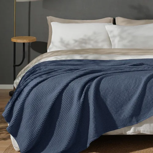 Miniatura 36 de PHF - Manta de punto gofre 100% de algodón tamaño king para cama, cobija ligera transpirable a prueba de engancho, ideal para acolchado en climas