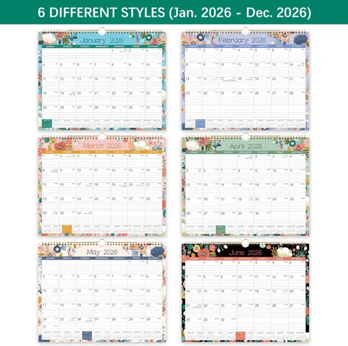 Miniatura 4 de Calendario 2026, Calendario de pared de 12 meses desde enero de 2026 hasta diciembre de 2026, 14.8 x 11.4 pulgadas, mensual con fecha juliana