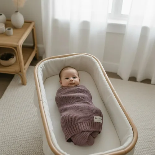 Miniatura 8 de Heritage Knit Manta Envolvente de Recepción de Algodón Orgánico para Niñas - Manta Envolvente Edredón de Punto de Algodón Orgánico de Lujo 100% 04