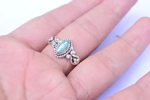 Miniatura 9 de Ring, 925 Sterling Silver Statement Ring For Women, Handmade Ring Gemstone Promise Ring for Birthday Christmas Gift For Her Ring Size US