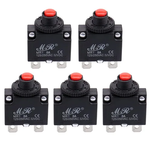 Miniatura 8 de Disyuntores térmicos de 3 amperios, 125/250 V CA 32 V CC, botón de reinicio manual, protector de sobrecarga, interruptor de disyuntor 3A, paquete