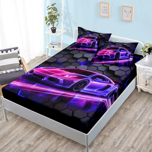 Miniatura 33 de HOSIMA Juego de ropa de cama, sábanas de microfibra de bolsillo profundo tamaño Queen de 61"×81" con 2 fundas de almohada, ropa de cama