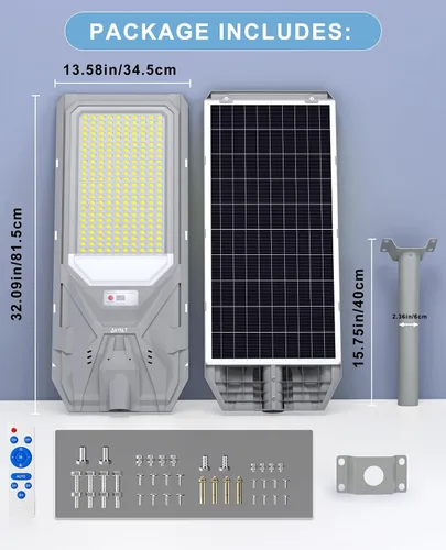Miniatura 6 de JAYNLT X-12000W Luces de calle solares, luz comercial de estacionamiento de 6500K del atardecer al amanecer, luces de calle de seguridad
