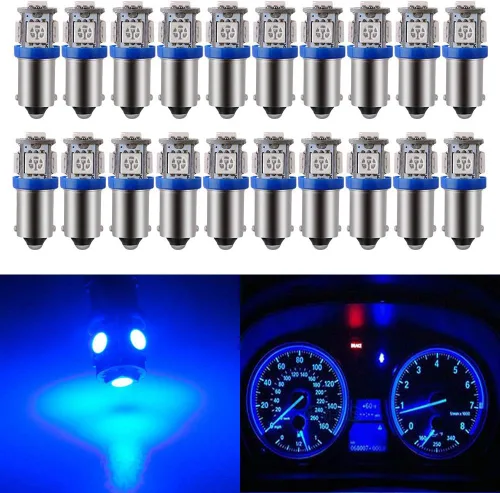 Miniatura 11 de Juego de 12 bombillas LED anaranjadas BA9 BA9S 53 57 1895 64111 para placa de matrícula, puerta lateral, luces de cortesía interiores, cúpula, mapa